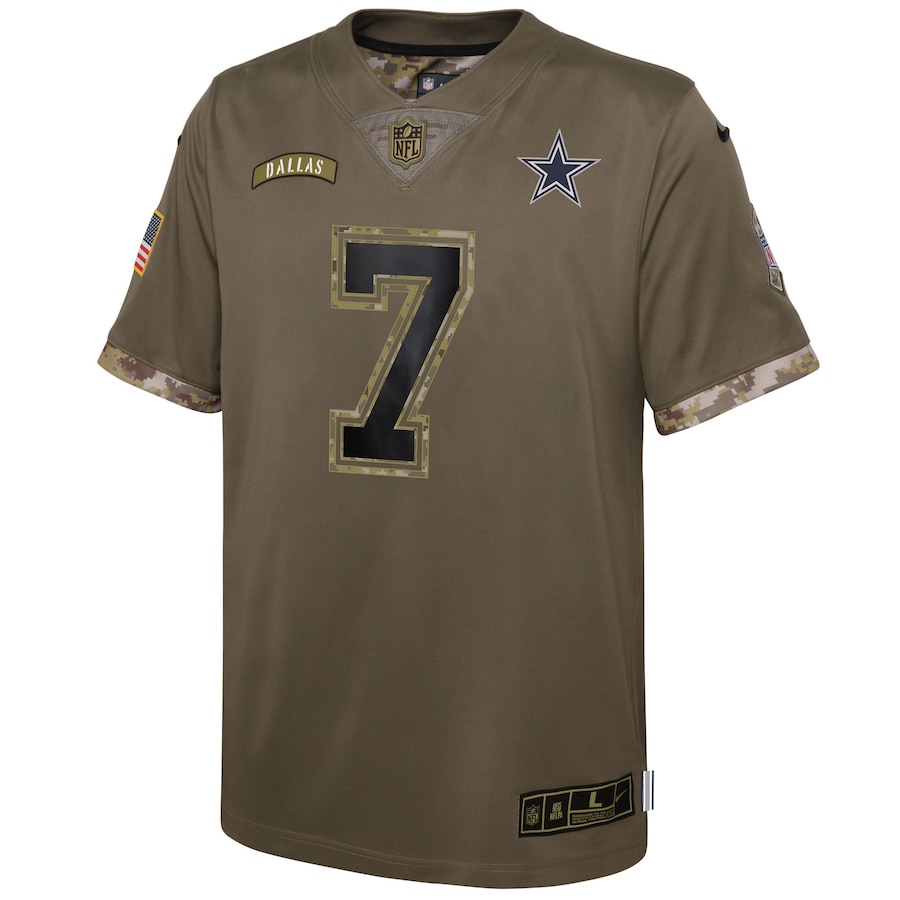 Youth Dallas Cowboys Trevon Diggs Nike Olive 2022 Salute To Service Player Limited Jersey