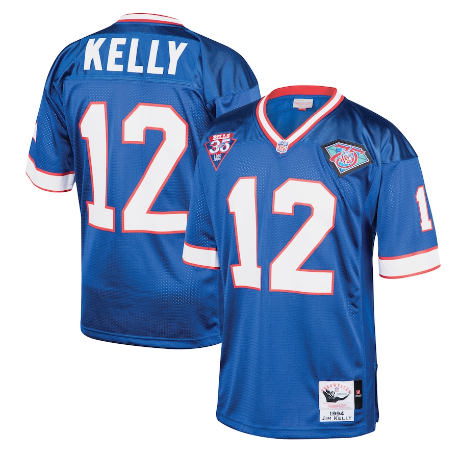 Men’s Buffalo Bills Jim Kelly Mitchell & Ness Royal 1994 Authentic Throwback Retired Player Jersey