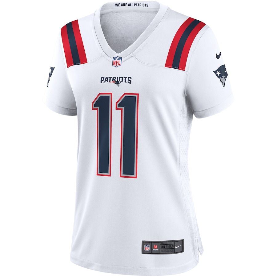 Women’s New England Patriots Julian Edelman Nike White Team Game Jersey