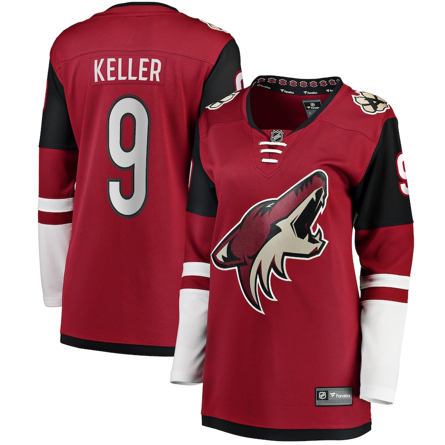 Women's Arizona Coyotes 9 Clayton Keller Fanatics Branded Garnet Breakaway Player Jersey