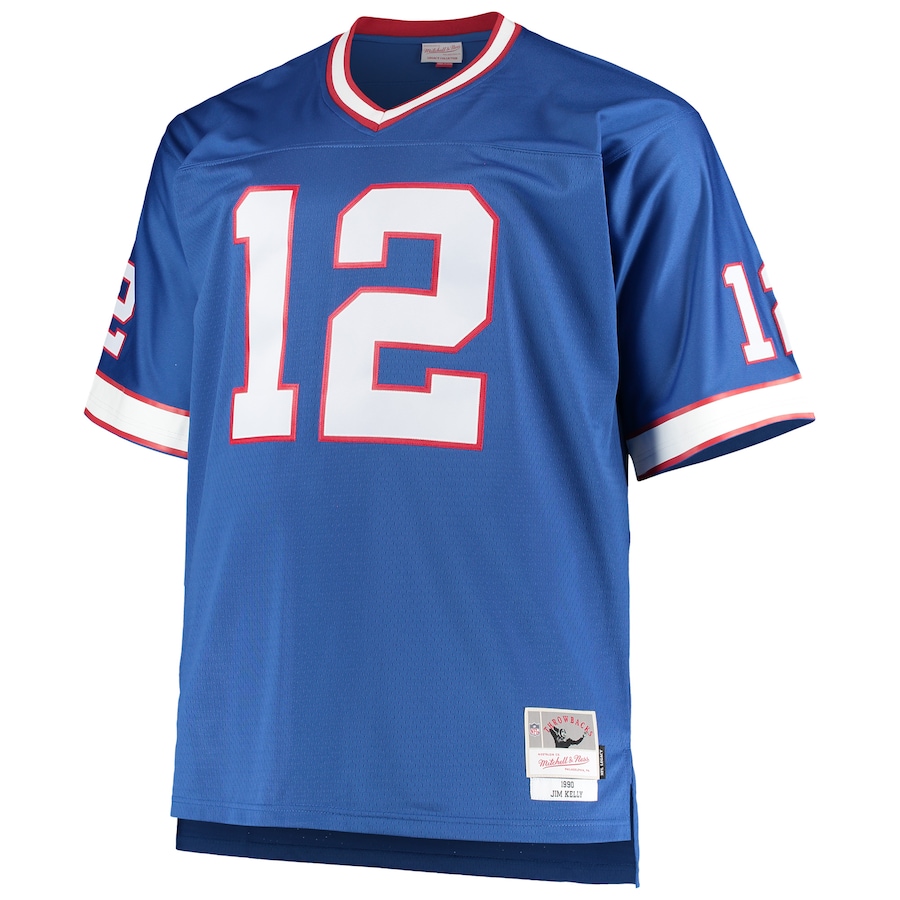Men’s Buffalo Bills Jim Kelly Mitchell & Ness Royal Big & Tall 1990 Retired Player Replica Jersey