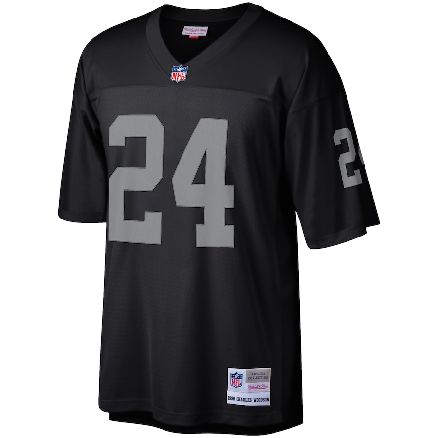 Men’s Las Vegas Raiders Charles Woodson Mitchell & Ness Black Legacy Replica Jersey
