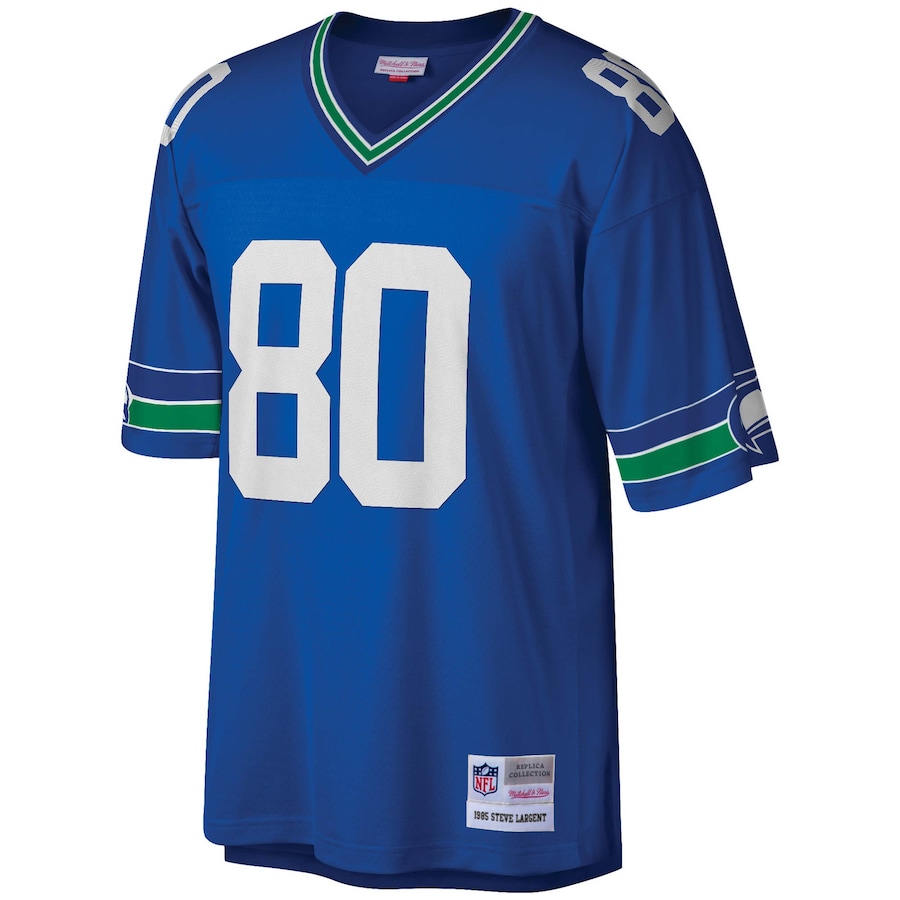 Men’s Seattle Seahawks Steve Largent Mitchell & Ness Royal Legacy Replica Jersey
