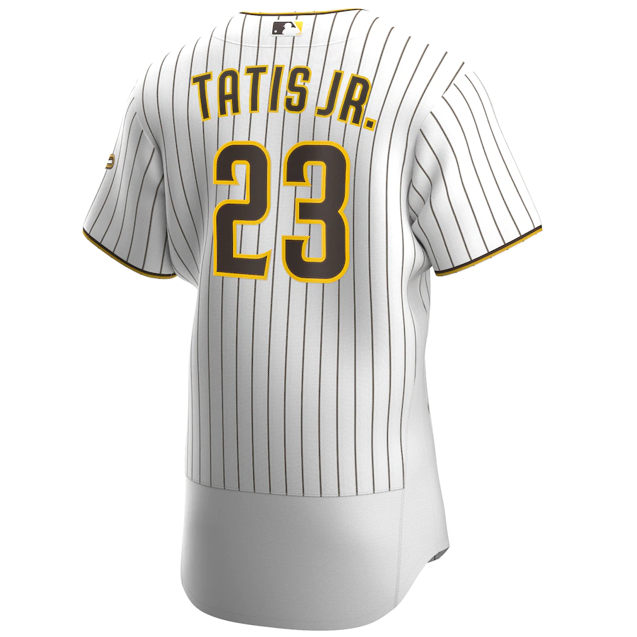 Men's San Diego Padres 23 Fernando Tatís Jr. White Home Authentic Player Jersey