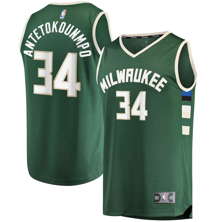 Men's Milwaukee Bucks Giannis Antetokounmpo Hunter Green Big & Tall Fast Break Player Jersey - Icon Edition