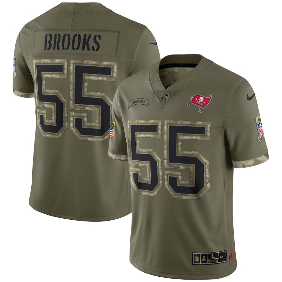 Men’s Tampa Bay Buccaneers Derrick Brooks Nike Olive 2022 Salute To Service Retired Player Limited Jersey