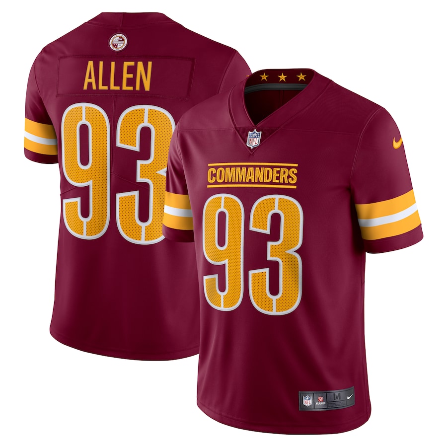 Men’s Washington Commanders Jonathan Allen Nike Burgundy Vapor Limited Jersey