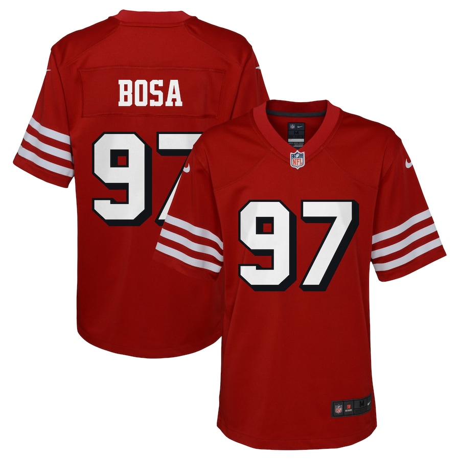 Youth San Francisco 49ers Nick Bosa Nike Scarlet Alternate Game Jersey