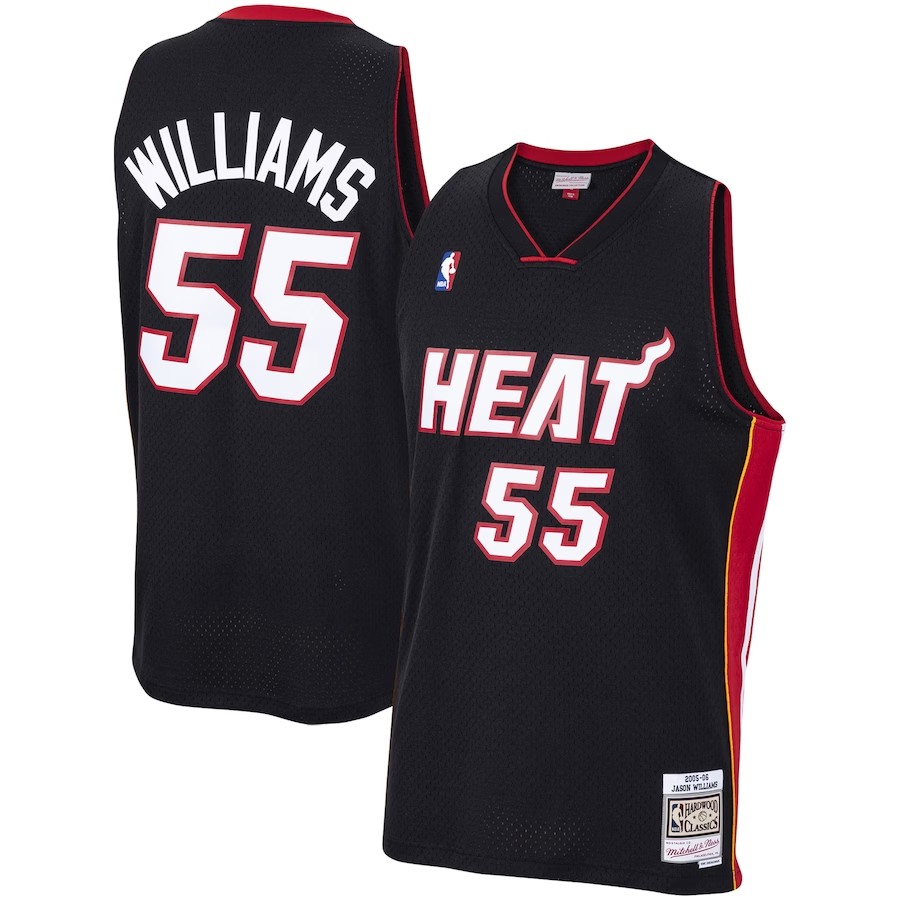 Men's Miami Heat Jason Williams Mitchell & Ness Black 2005-06 Hardwood Classics Swingman Jersey