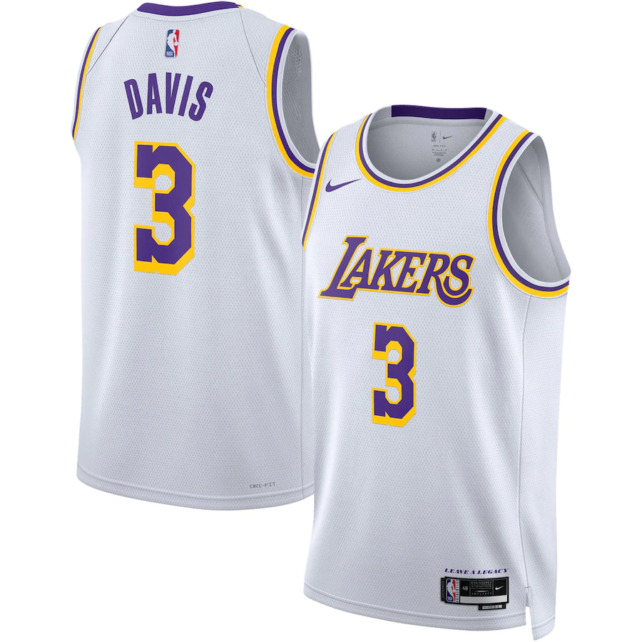 Men's Los Angeles Lakers Anthony Davis White 2022-23 Swingman Jersey - Association Edition
