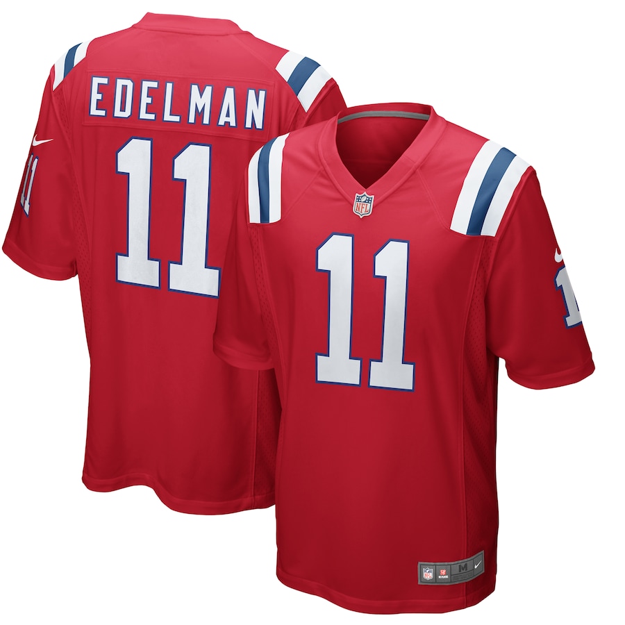 Men’s New England Patriots Julian Edelman Nike Red Alternate Game Jersey