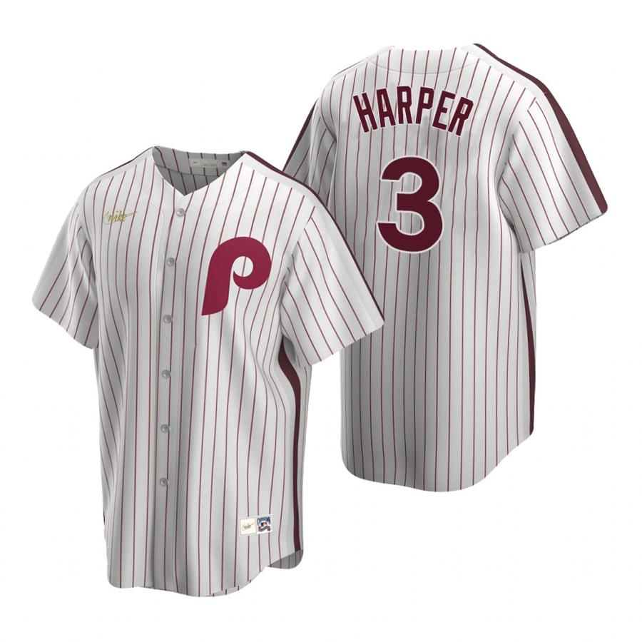 Men's Philadelphia Phillies Bryce Harper Light White Cooperstown Collection Player Jersey