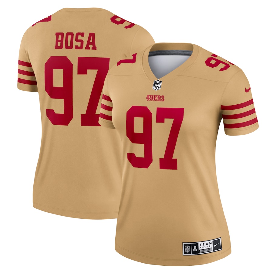 Women’s San Francisco 49ers Nick Bosa Nike Gold Team Inverted Legend Jersey