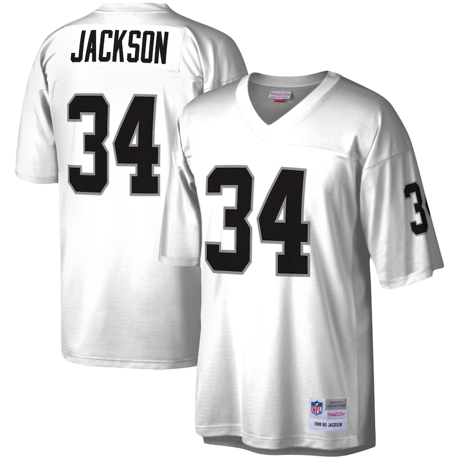 Men’s Las Vegas Raiders Bo Jackson Mitchell & Ness White Legacy Replica Jersey