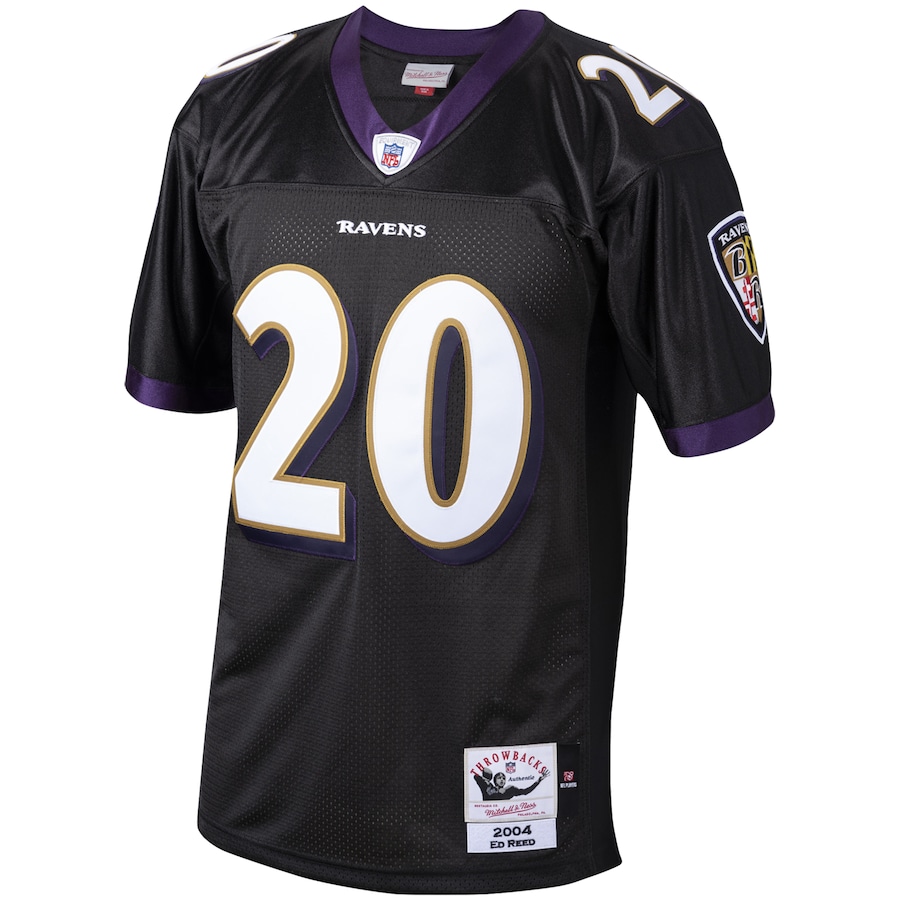 Men’s Baltimore Ravens Ed Reed Mitchell & Ness Black 2004 Authentic Throwback Retired Player Jersey