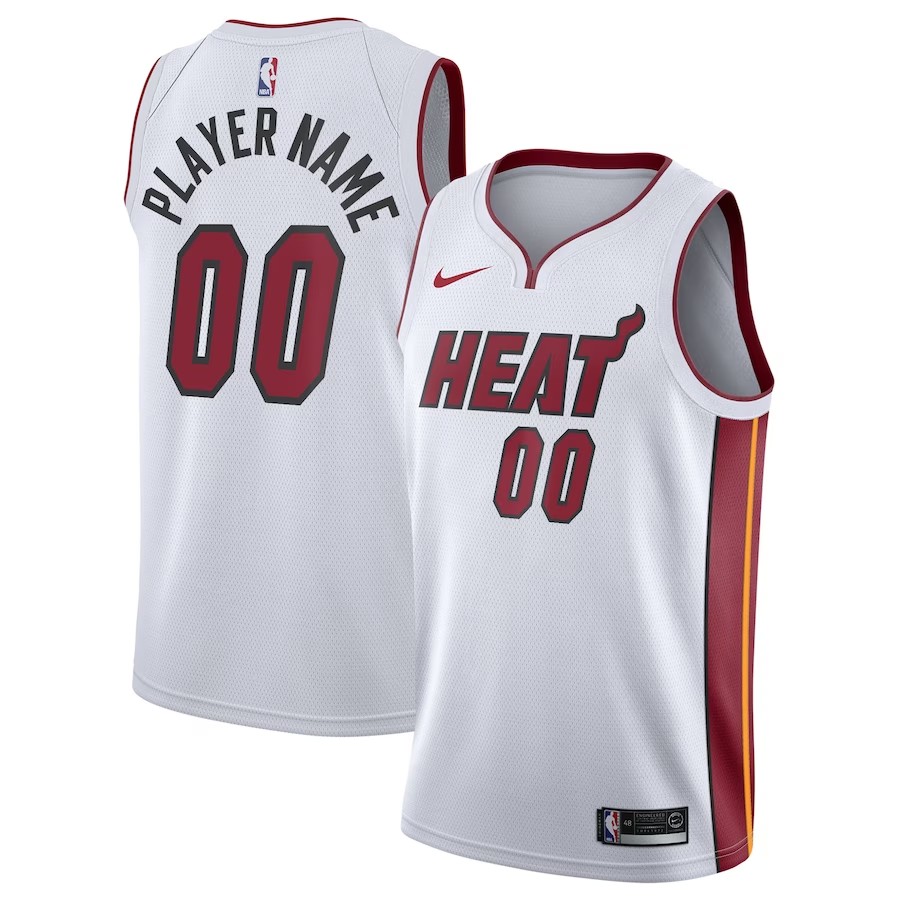 Men's Miami Heat Nike White 202021 Swingman Custom Jersey - Association Edition