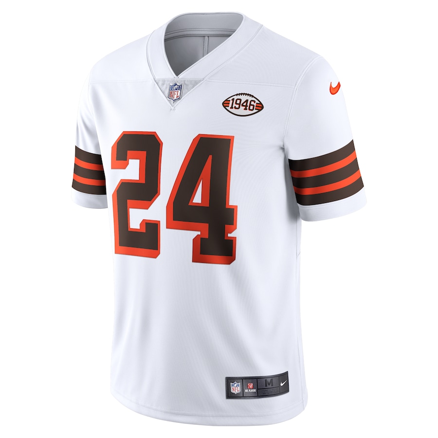 Men’s Cleveland Browns Nick Chubb Nike White 1946 Collection Alternate Vapor Limited Jersey