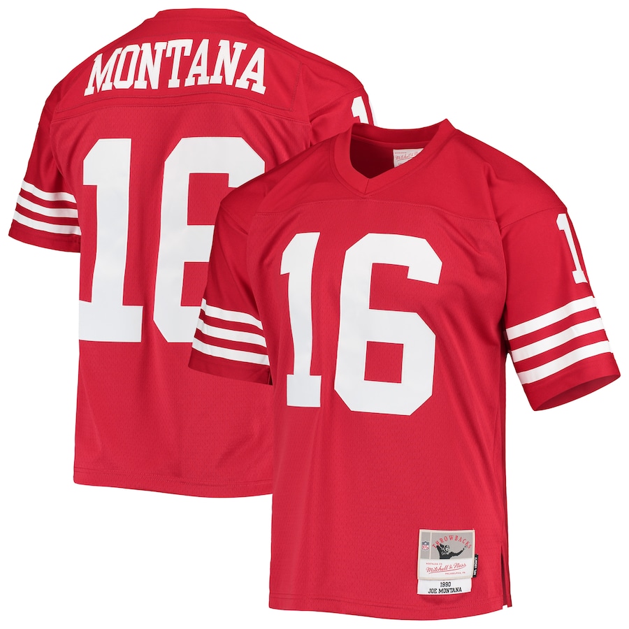 Men’s San Francisco 49ers Joe Montana Mitchell & Ness Scarlet Legacy Replica Jersey