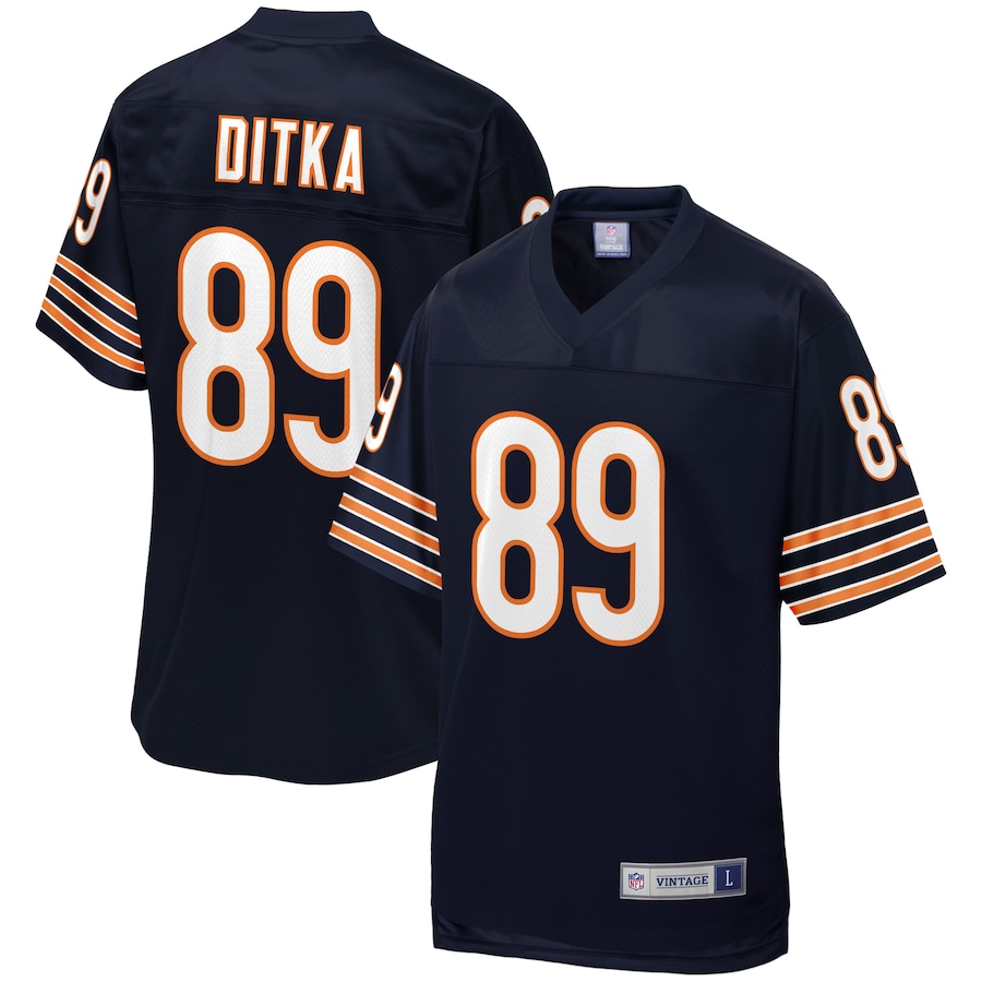 Men’s Chicago Bears Mike Ditka NFL Pro Line Navy Retired Player Jersey
