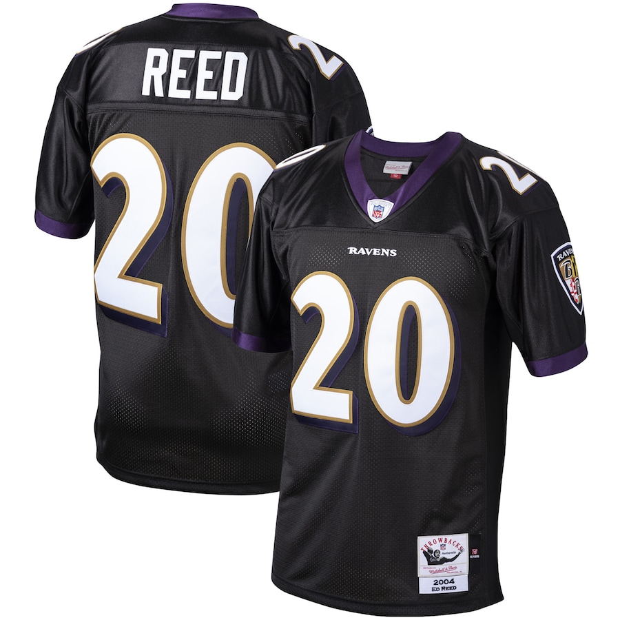 Men’s Baltimore Ravens Ed Reed Mitchell & Ness Black 2004 Authentic Throwback Retired Player Jersey