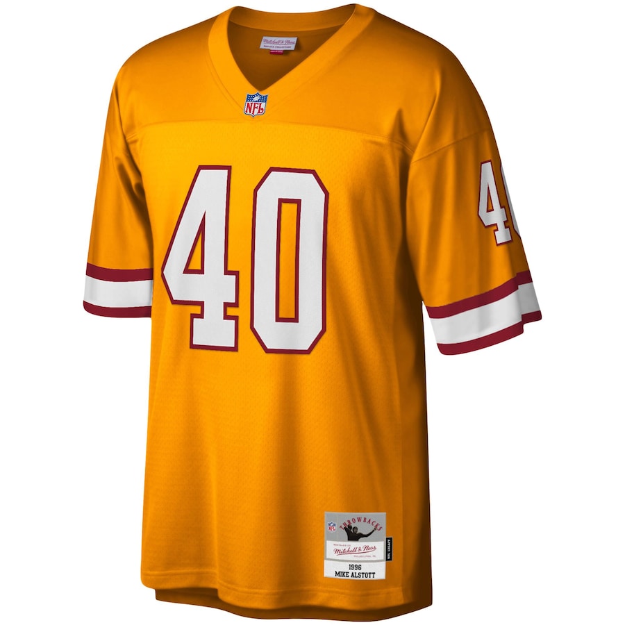 Men’s Tampa Bay Buccaneers Mike Alstott Mitchell & Ness Orange Big & Tall 1996 Retired Player Replica Jersey