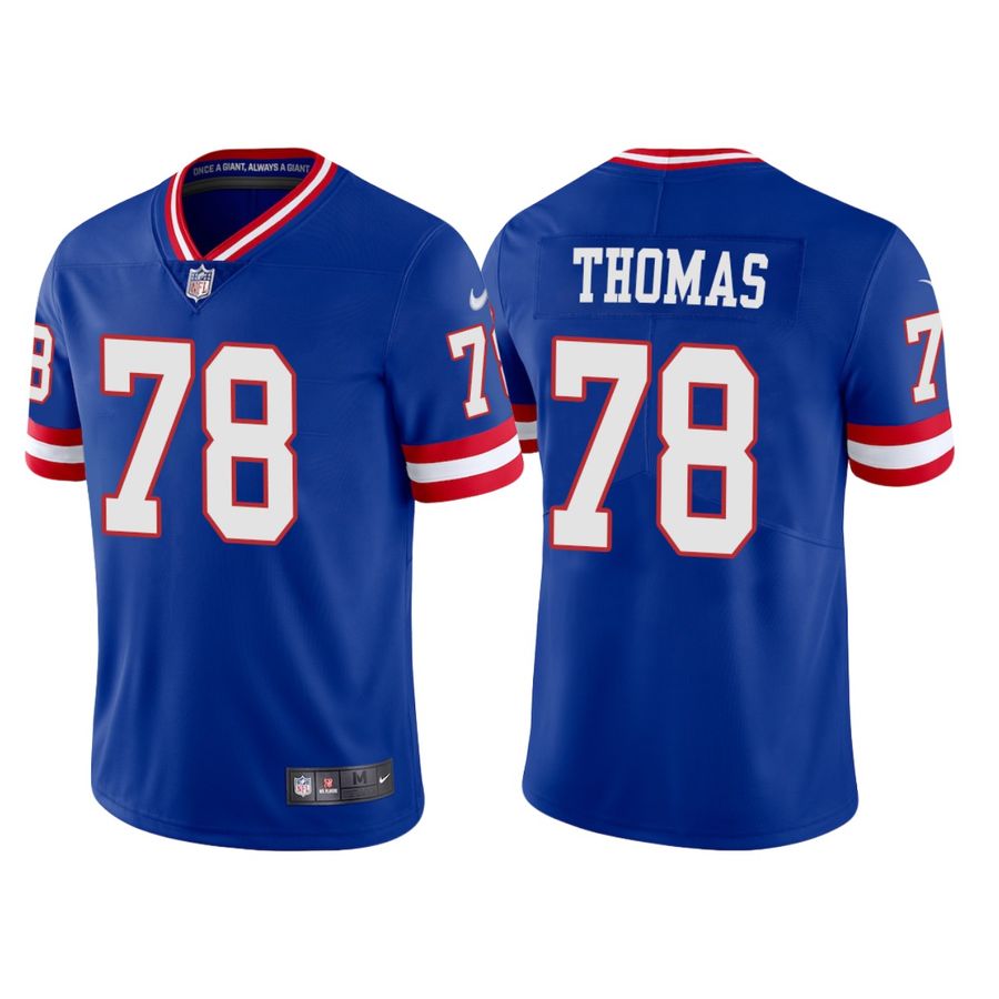New York Giants Andrew Thomas Royal Classic Vapor Limited Stitched Jersey