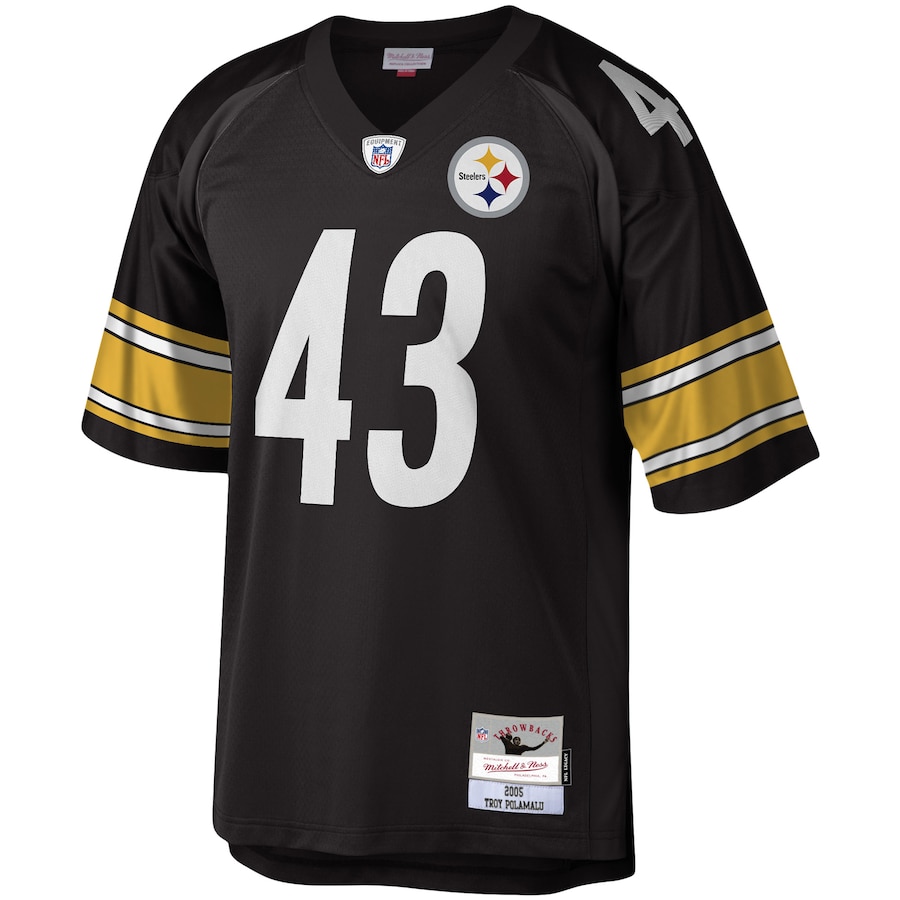 Men’s Pittsburgh Steelers Troy Polamalu Mitchell & Ness Black Legacy Replica Jersey