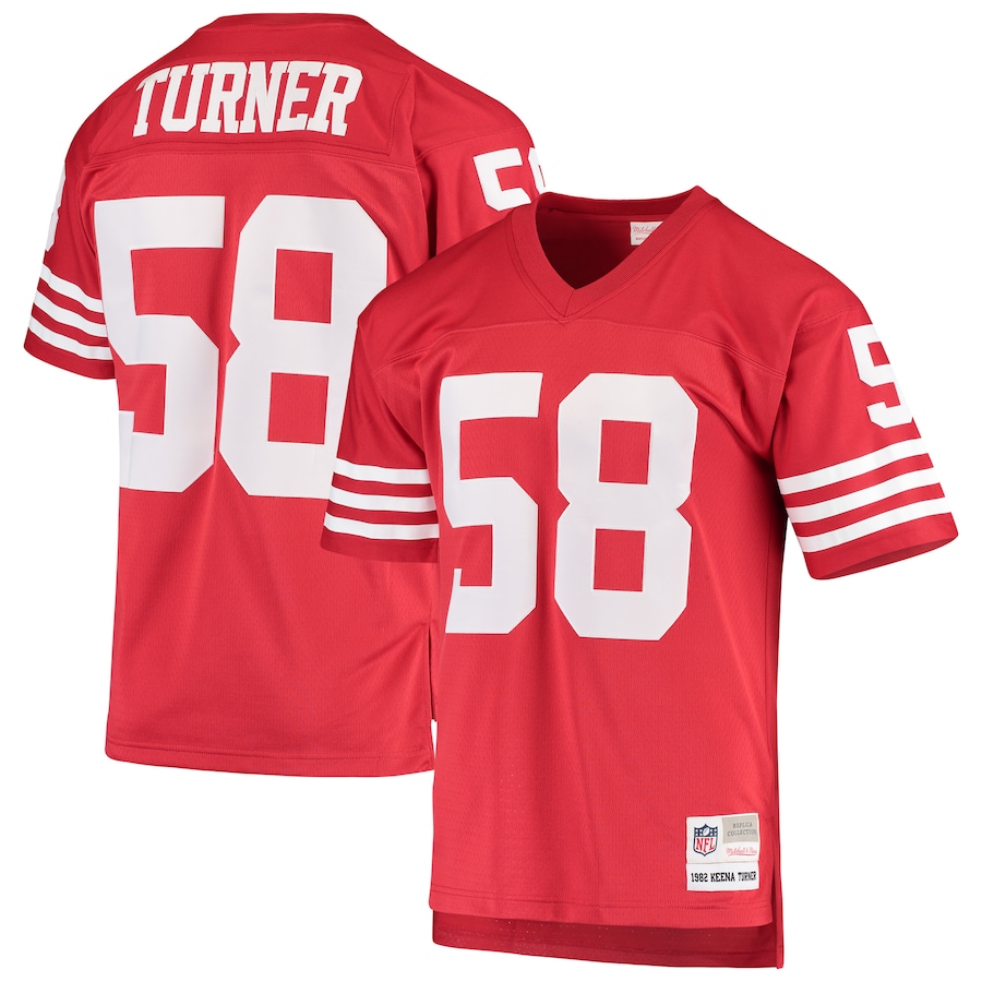 Men’s San Francisco 49ers Keena Turner Mitchell & Ness Scarlet 1982 Replica Legacy Throwback Player Jersey