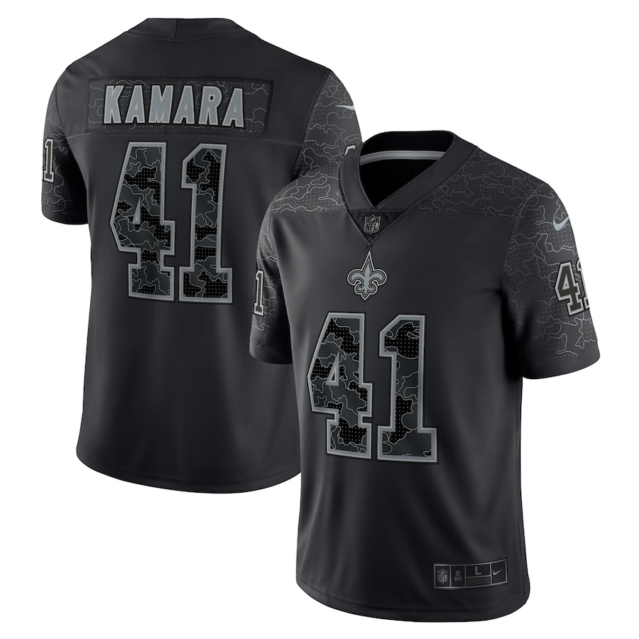Men’s New Orleans Saints Alvin Kamara Nike Black RFLCTV Limited Jersey