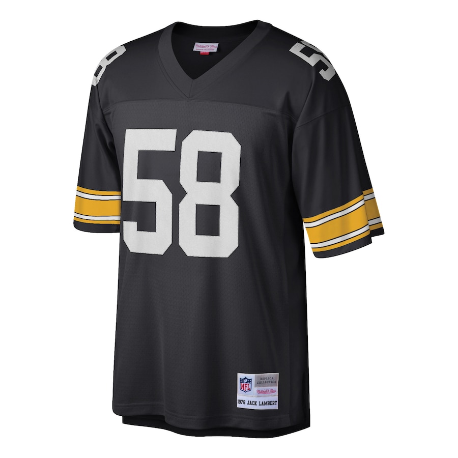 Men’s Pittsburgh Steelers Jack Lambert Mitchell & Ness Black Retired Player Legacy Replica Jersey
