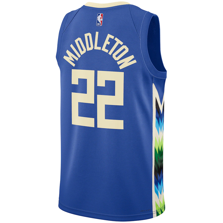 Men's Milwaukee Bucks Khris Middleton Royal 2022-23 Swingman Jersey - City Edition