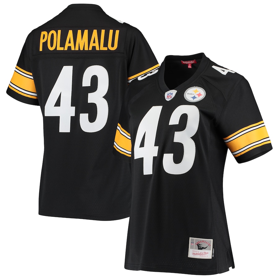 Women’s Pittsburgh Steelers Troy Polamalu Mitchell & Ness Black Legacy Replica Team Jersey