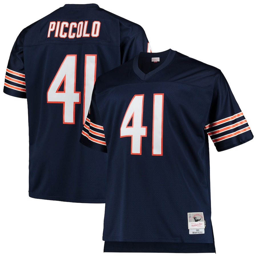 Men’s Chicago Bears Brian Piccolo Mitchell & Ness Navy Big & Tall 1969 Retired Player Replica Jersey