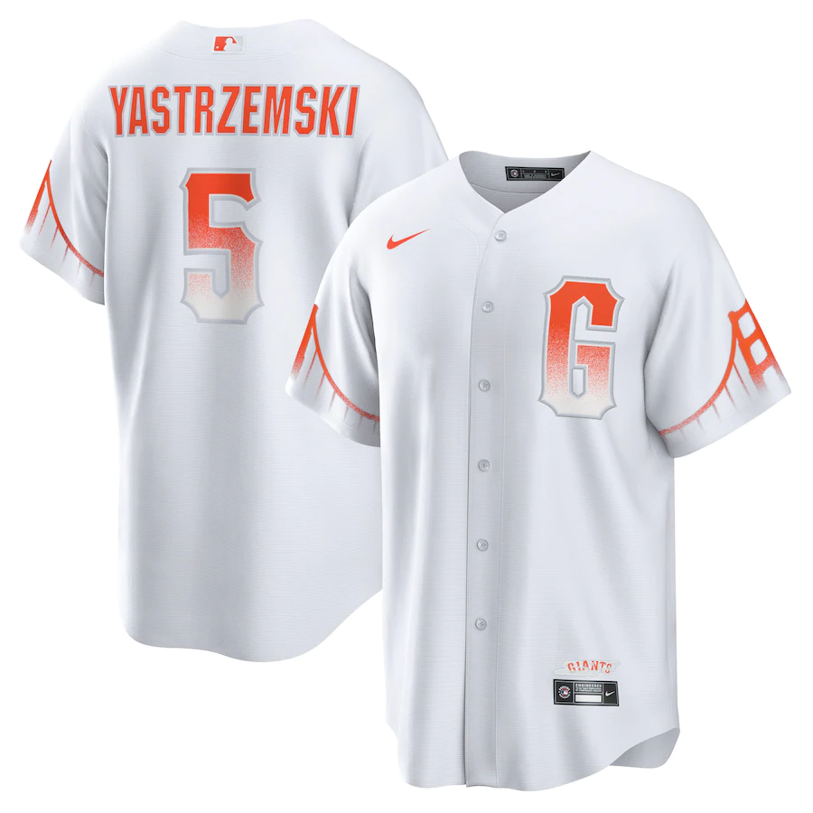 Men's San Francisco Giants 5 Mike Yastrzemski White City Connect Replica Player Jersey