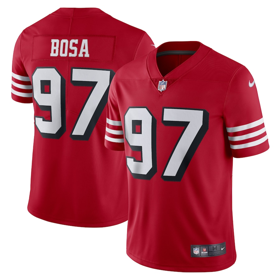 Men’s San Francisco 49ers Nick Bosa Nike Red Alternate Vapor Limited Player Jersey