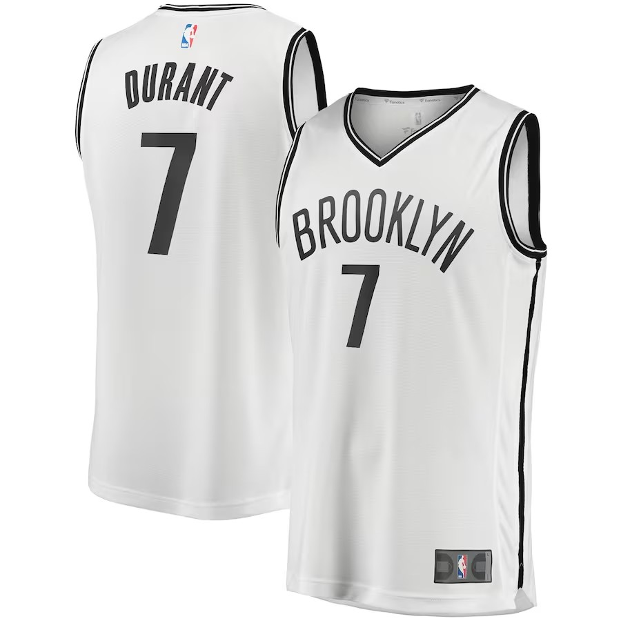 Youth Brooklyn Nets Kevin Durant Fanatics Branded White 2020/21 Fast Break Player Jersey - Association Edition