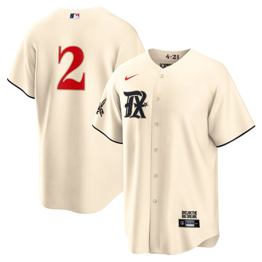 Men's Texas Rangers Marcus Semien Cream 2023 City Connect Replica Player Jersey