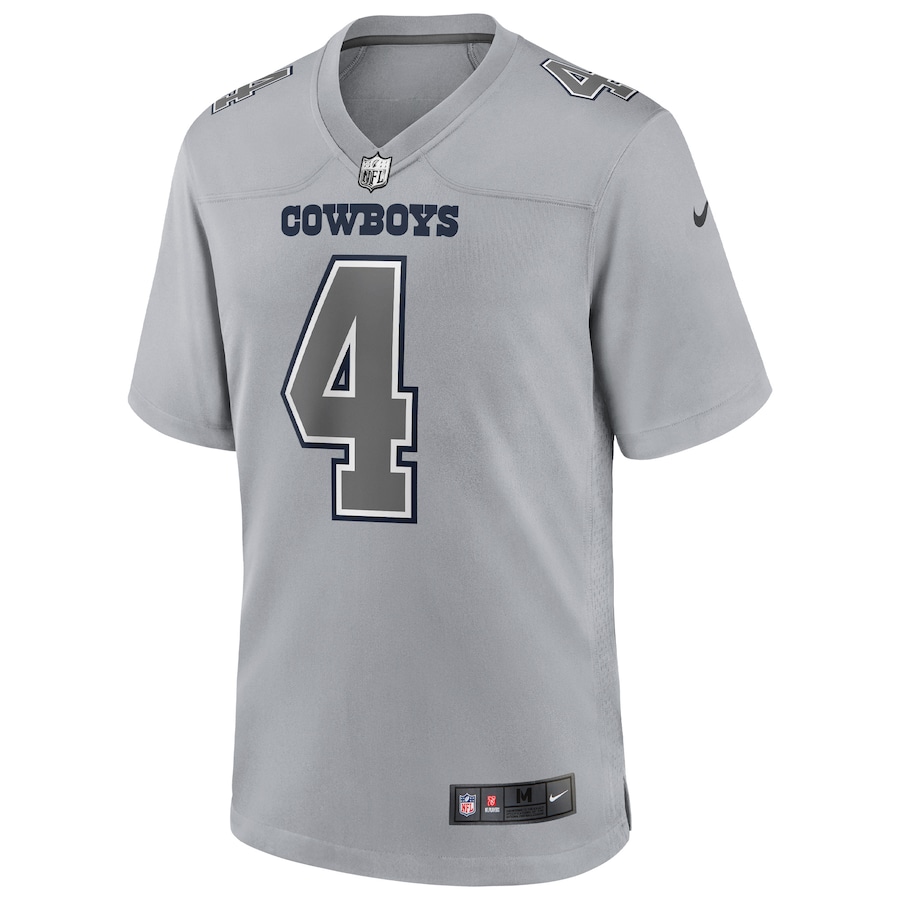 Men’s Dallas Cowboys Dak Prescott Nike Gray Atmosphere Fashion Game Jersey