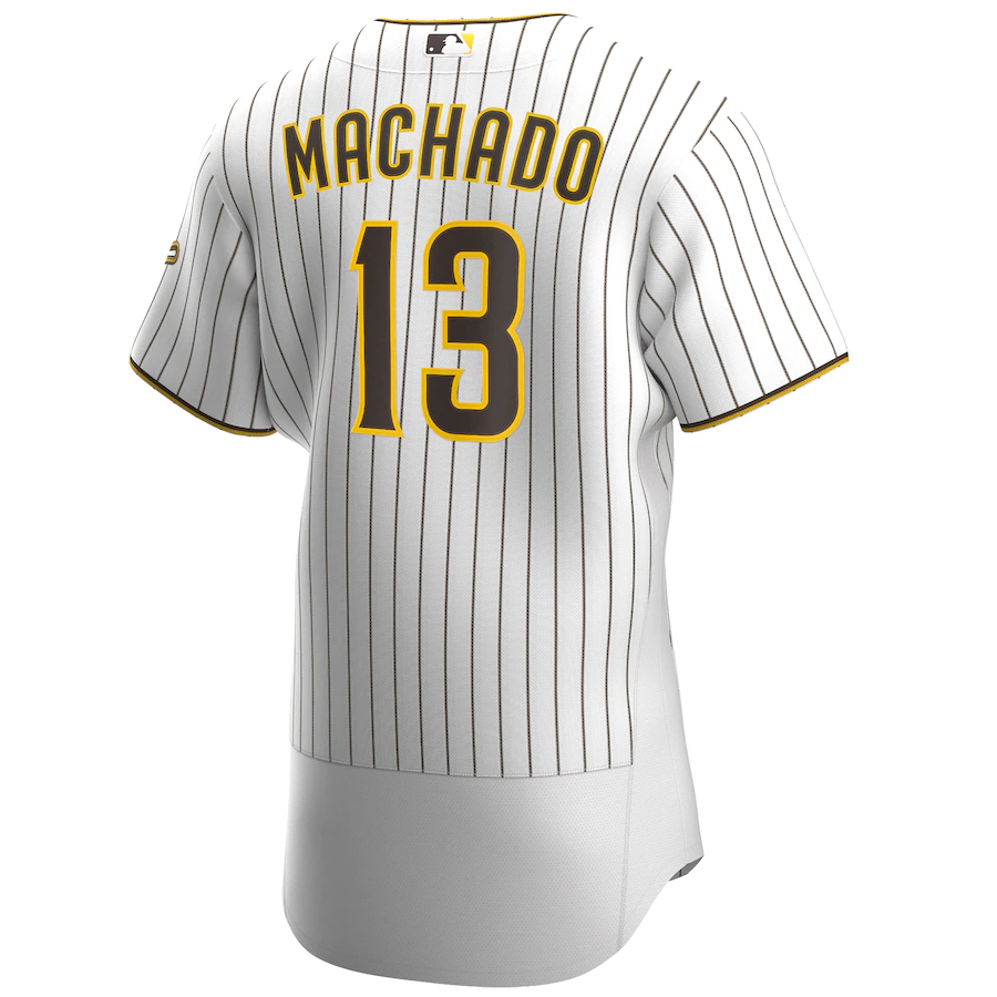 Men's San Diego Padres 13 Manny Machado White Home Authentic Player Jersey
