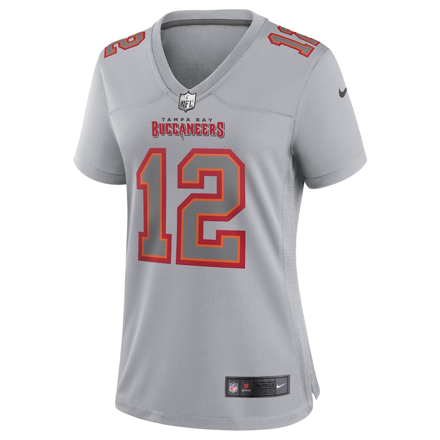 Women’s Tampa Bay Buccaneers Tom Brady Nike Gray Atmosphere Fashion Game Jersey