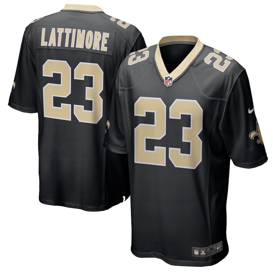 Men’s New Orleans Saints Marshon Lattimore Nike Black Game Player Jersey