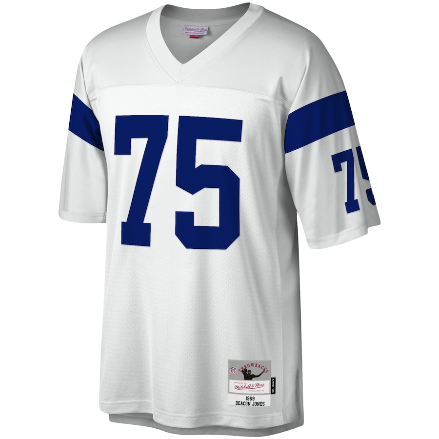 Men’s Los Angeles Rams Deacon Jones Mitchell & Ness White 1969 Legacy Replica Jersey