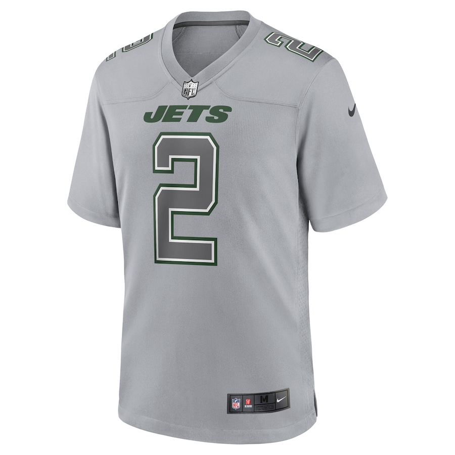 Men’s New York Jets Zach Wilson Nike Gray Atmosphere Fashion Game Jersey