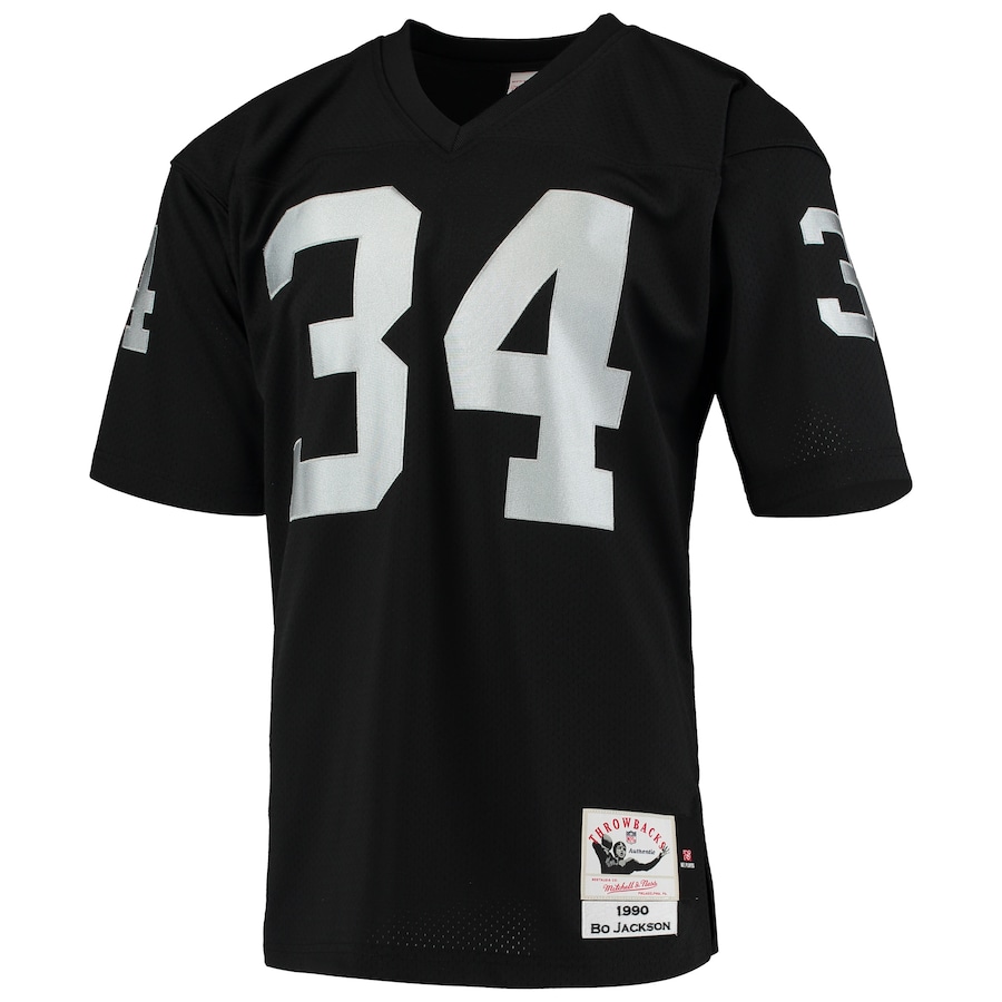 Men’s Las Vegas Raiders Bo Jackson Mitchell & Ness Black 1990 Authentic Throwback Retired Player Jersey