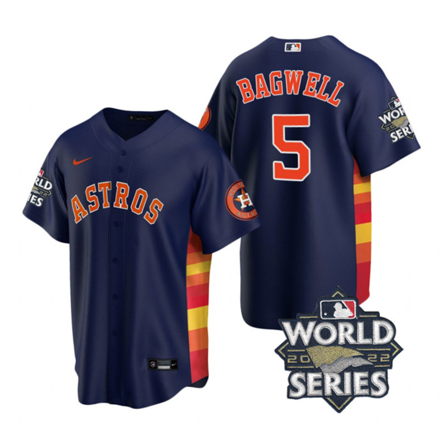 Men's Houston Astros Jeff Bagwell 2022 World Series Navy Alternate Stitched Jersey