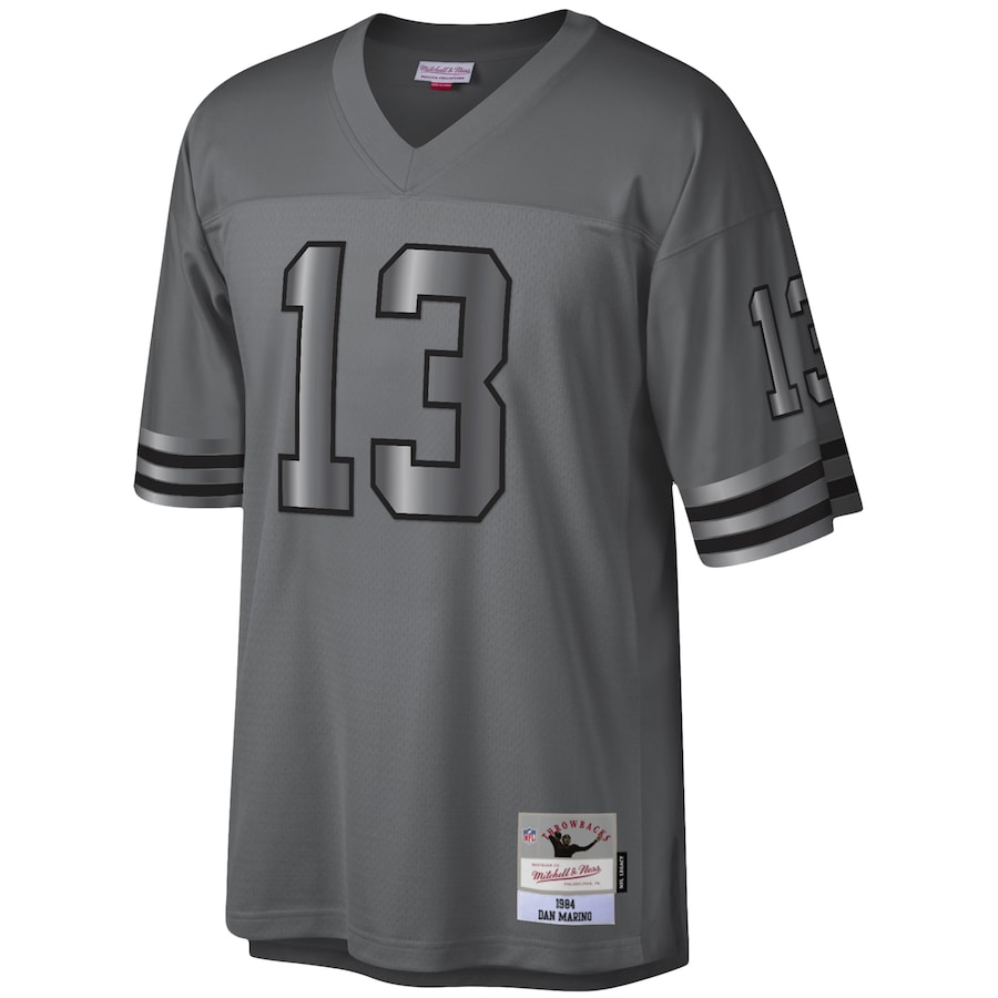 Men’s Miami Dolphins Dan Marino Mitchell & Ness Charcoal 1984 Retired Player Metal Legacy Jersey