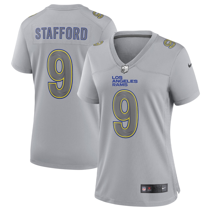 Women’s Los Angeles Rams Matthew Stafford Nike Gray Atmosphere Fashion Game Jersey