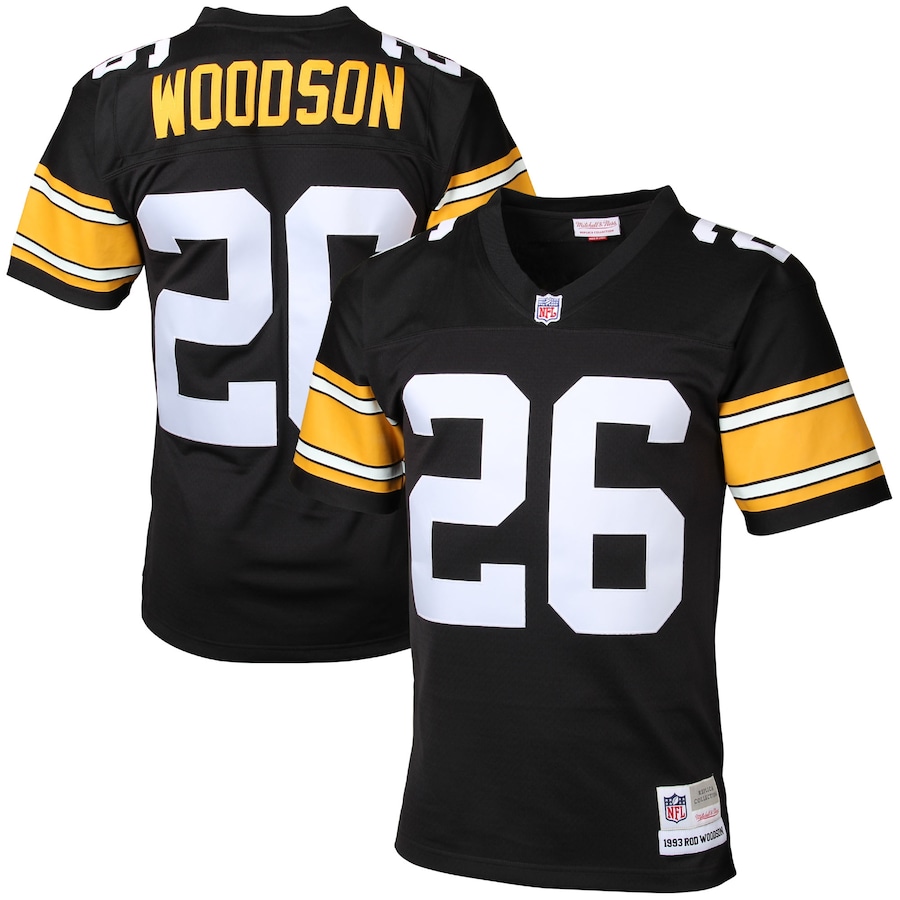 Men’s Pittsburgh Steelers Rod Woodson Mitchell & Ness Black Retired Player Legacy Replica Jersey
