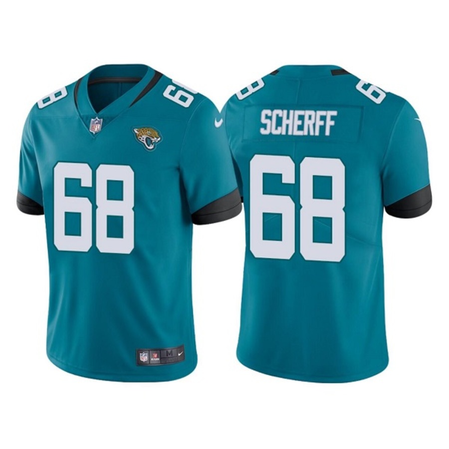 Men's Jacksonville Jaguars 68 Brandon Scherff Teal Vapor Untouchable Limited Stitched Jersey