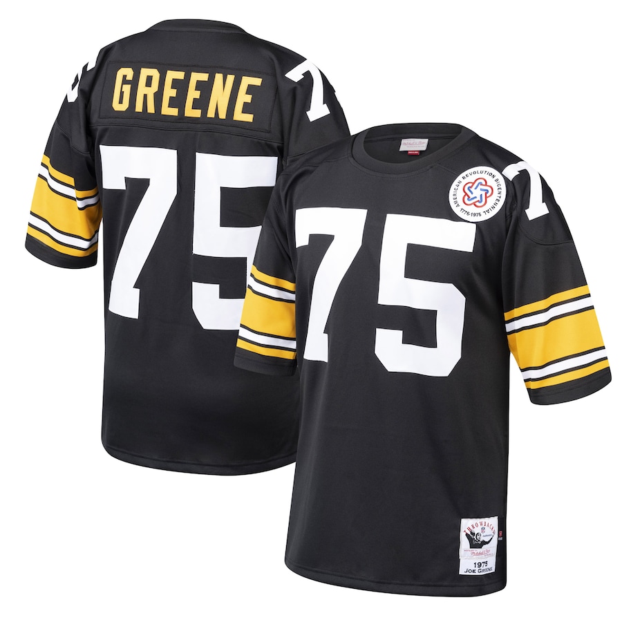 Men’s Pittsburgh Steelers Joe Greene Mitchell & Ness Black 1975 Authentic Throwback Retired Player Jersey
